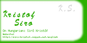 kristof siro business card